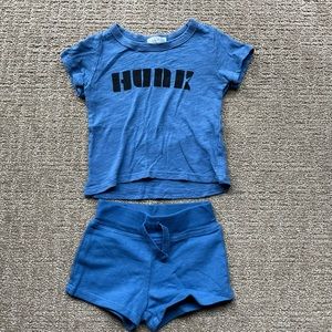 Cozii Tee and Shorts Set “Hunk” in Blue